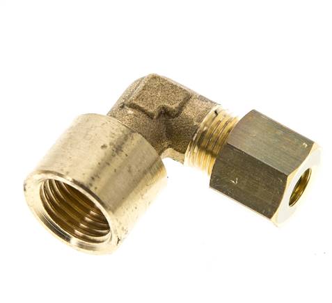G 1/4'' x 6mm Messing L-Knelfitting 90 graden 150 Bar DIN EN 1254-2