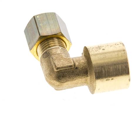 G 1/4'' x 6mm Messing L-Knelfitting 90 graden 150 Bar DIN EN 1254-2