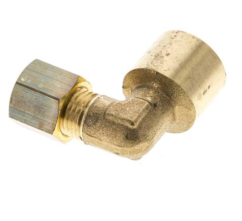 G 1/4'' x 6mm Messing L-Knelfitting 90 graden 150 Bar DIN EN 1254-2
