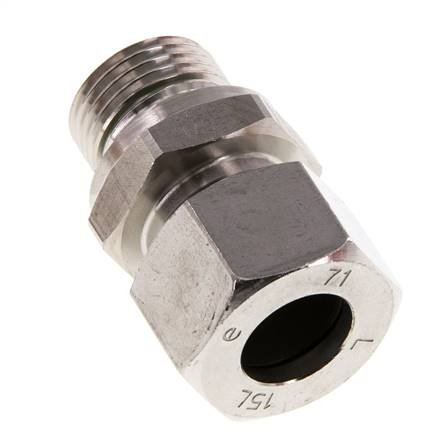 G 1/2'' Buitendraad x 15L RVS Rechte Snijring Koppeling met FKM Afdichting 315 Bar DIN 2353
