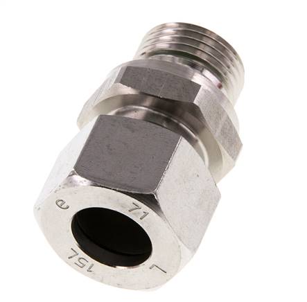 G 1/2'' Buitendraad x 15L RVS Rechte Snijring Koppeling met FKM Afdichting 315 Bar DIN 2353