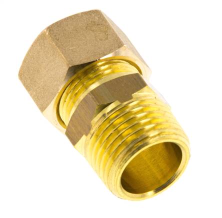 R 1/2'' Buitendraad x 15mm Messing Rechte Knelfitting 82 Bar DIN EN 1254-2