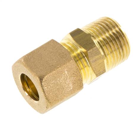 R 3/8'' Buitendraad x 10mm Messing Rechte Knelfitting 95 Bar DIN EN 1254-2
