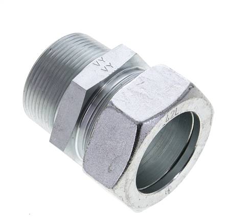 1 1/2'' NPT Buitendraad x 42L Verzinkt Stalen Rechte Snijring Koppeling 160 Bar DIN 2353