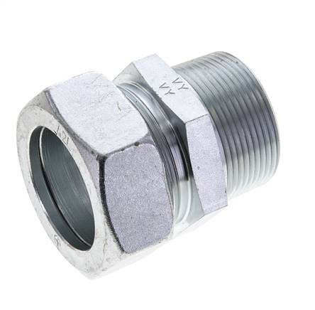 1 1/2'' NPT Buitendraad x 42L Verzinkt Stalen Rechte Snijring Koppeling 160 Bar DIN 2353