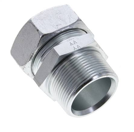 1 1/2'' NPT Buitendraad x 42L Verzinkt Stalen Rechte Snijring Koppeling 160 Bar DIN 2353