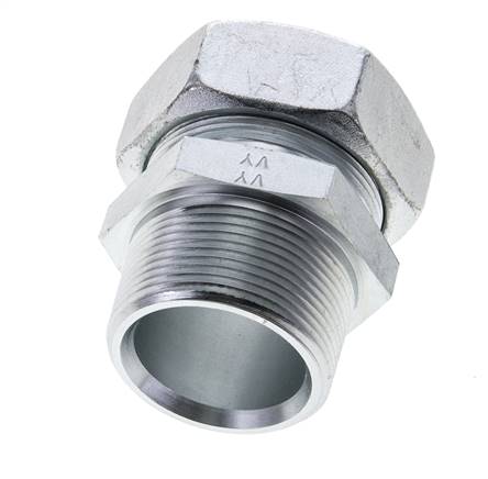 1 1/2'' NPT Buitendraad x 42L Verzinkt Stalen Rechte Snijring Koppeling 160 Bar DIN 2353