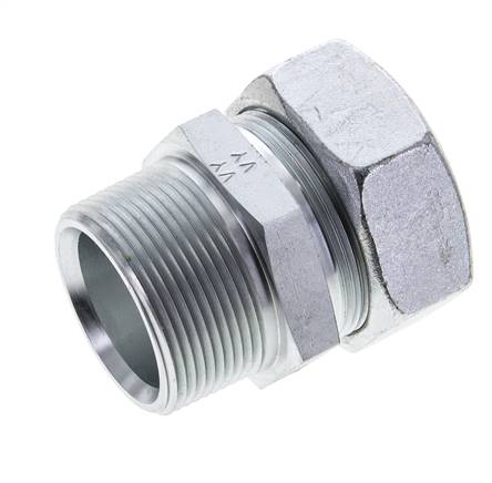 1 1/2'' NPT Buitendraad x 42L Verzinkt Stalen Rechte Snijring Koppeling 160 Bar DIN 2353