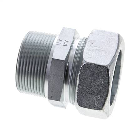 1 1/2'' NPT Buitendraad x 42L Verzinkt Stalen Rechte Snijring Koppeling 160 Bar DIN 2353