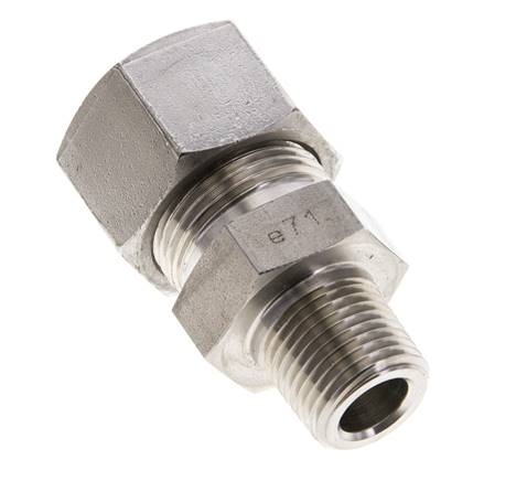 1/2'' NPT Buitendraad x 20S RVS Rechte Snijring Koppeling 400 Bar DIN 2353