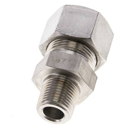 1/2'' NPT Buitendraad x 20S RVS Rechte Snijring Koppeling 400 Bar DIN 2353