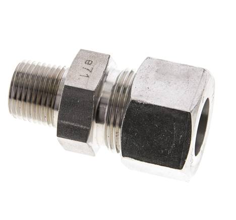 1/2'' NPT Buitendraad x 20S RVS Rechte Snijring Koppeling 400 Bar DIN 2353