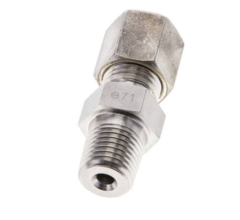 1/4'' NPT Buitendraad x 6S RVS Rechte Knelfitting 630 Bar DIN 2353