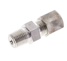 1/4'' NPT Buitendraad x 6S RVS Rechte Knelfitting 630 Bar DIN 2353