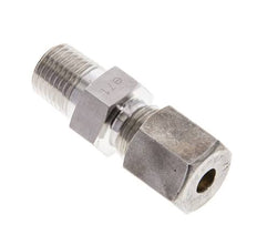 1/4'' NPT Buitendraad x 6S RVS Rechte Knelfitting 630 Bar DIN 2353