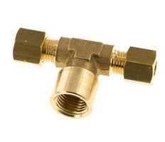 G 1/4'' x 6mm Messing T-stuk Knelfitting 150 Bar DIN EN 1254-2