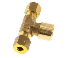 G 1/4'' x 6mm Messing T-stuk Knelfitting 150 Bar DIN EN 1254-2