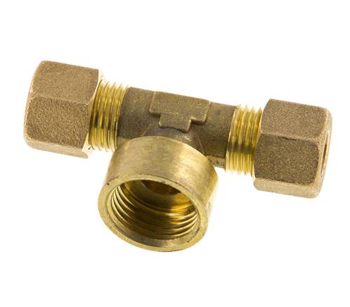 G 1/2'' x 10mm Messing T-stuk Knelfitting 95 Bar DIN EN 1254-2