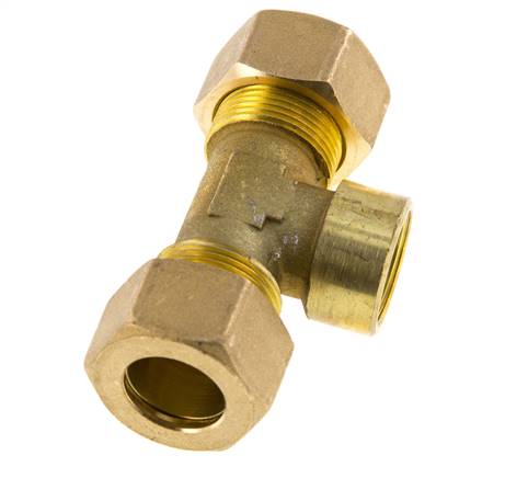 G 1/2'' x 18mm Messing T-stuk Knelfitting 67 Bar DIN EN 1254-2
