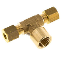 G 1/4'' x 6mm Messing T-stuk Knelfitting 150 Bar DIN EN 1254-2