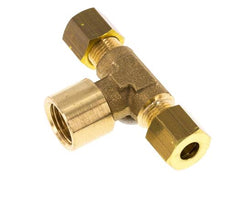 G 1/4'' x 6mm Messing T-stuk Knelfitting 150 Bar DIN EN 1254-2