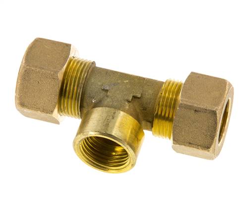 G 1/2'' x 18mm Messing T-stuk Knelfitting 67 Bar DIN EN 1254-2