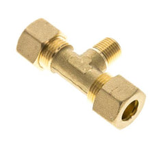 R 1/4'' Buitendraad x 12mm Messing T-stuk Knelfitting 75 Bar DIN EN 1254-2
