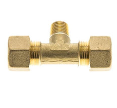 R 1/4'' Buitendraad x 12mm Messing T-stuk Knelfitting 75 Bar DIN EN 1254-2