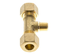 R 1/4'' Buitendraad x 12mm Messing T-stuk Knelfitting 75 Bar DIN EN 1254-2