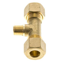 R 1/4'' Buitendraad x 12mm Messing T-stuk Knelfitting 75 Bar DIN EN 1254-2