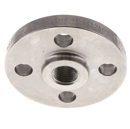 Draadflens DN15-PN16 Rp 1/2'' RVS 1.4571 DIN 2566