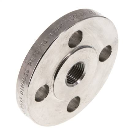 Draadflens DN15-PN16 Rp 1/2'' RVS 1.4571 DIN 2566