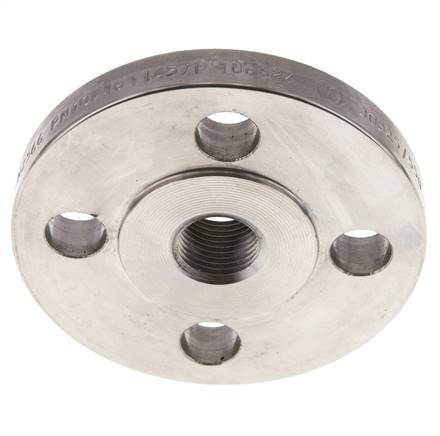 Draadflens DN15-PN16 Rp 1/2'' RVS 1.4571 DIN 2566