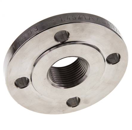 Draadflens DN25-PN6 Rp 1'' RVS 1.4571 DIN 2565 En EN 1092-1 (Type 13)