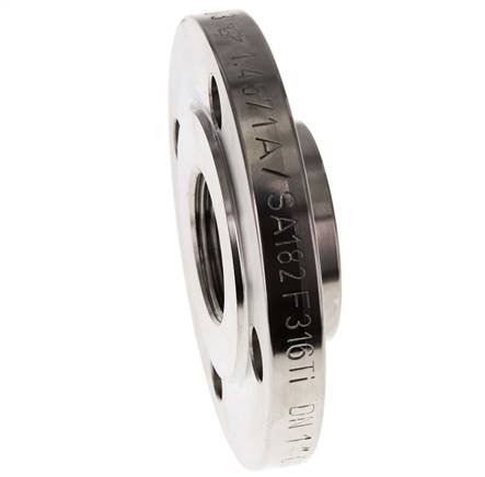 Draadflens DN25-PN6 Rp 1'' RVS 1.4571 DIN 2565 En EN 1092-1 (Type 13)