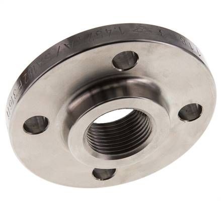 Draadflens DN25-PN6 Rp 1'' RVS 1.4571 DIN 2565 En EN 1092-1 (Type 13)