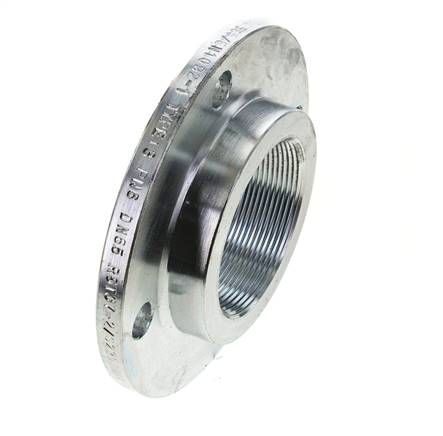 Draadflens DN65-PN6 Rp 2-1/2'' Verzinkt Staal DIN 2565 En EN 1092-1 (Type 13)