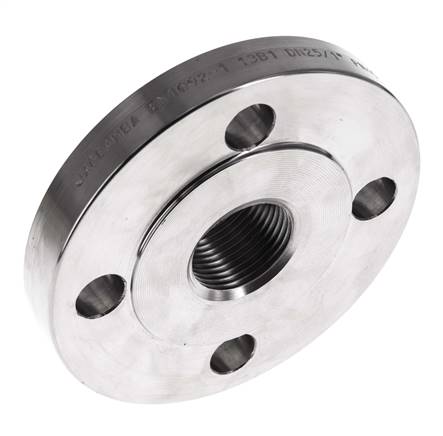 Draadflens DN25-PN40 Rp 1'' RVS 1.4571 DIN 2567 En EN 1092-1 (Type 13)