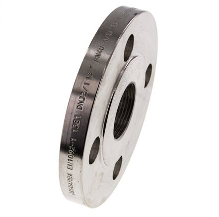 Draadflens DN100-PN40 Rp 4'' RVS 1.4571 DIN 2567 En EN 1092-1 (Type 13)