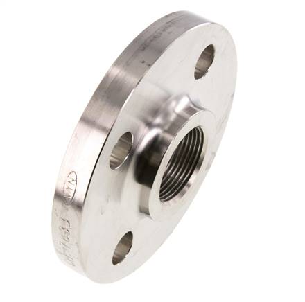 Draadflens DN40-PN40 Rp 1-1/2'' RVS 1.4571 EN 1092-1 (type 13)