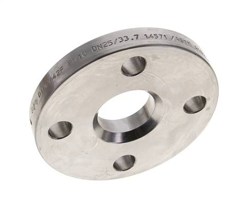 Losse Flens DN25-PN10 RVS 1.4571 DIN 2642 Volledig Materiaal