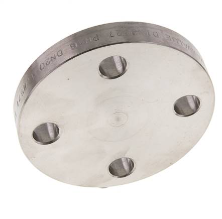 Blindflens DN20-PN16 RVS 1.4571 DIN 2527