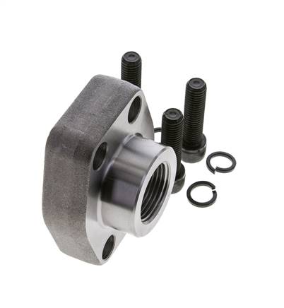 1-1/2'' SAE Flens 3000 psi Blank staal met G1'' Binnendraad ISO 6162-1