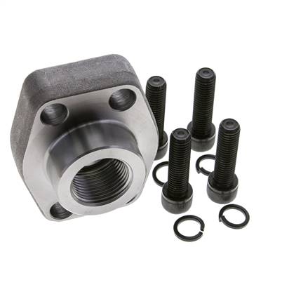 1-1/2'' SAE Flens 3000 psi Blank staal met G1'' Binnendraad ISO 6162-1