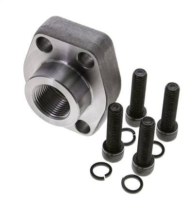 1-1/2'' SAE Flens 3000 psi Blank staal met G1'' Binnendraad ISO 6162-1