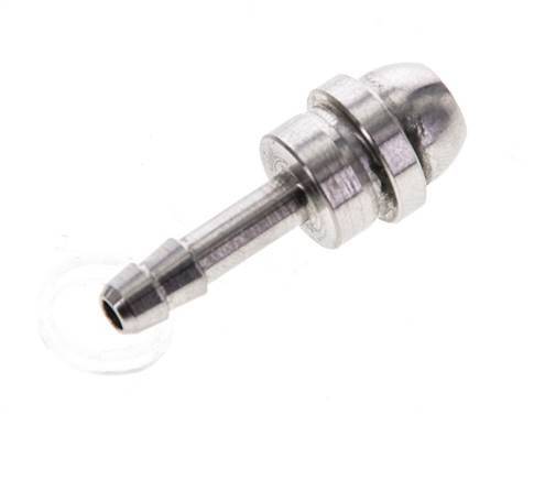 4 mm RVS Slangpilaar zonder Wartelmoer (G1/4'')