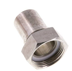 32 mm & G1-1/4'' RVS 1.4401 Slangpilaar Wartelmoer Vlakke PTFE Afdichting en Veiligheidskraag EN 14420-5 (DIN 2817)