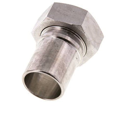 32 mm & G1-1/4'' RVS 1.4401 Slangpilaar Wartelmoer Vlakke PTFE Afdichting en Veiligheidskraag EN 14420-5 (DIN 2817)
