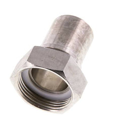 32 mm & G1-1/4'' RVS 1.4401 Slangpilaar Wartelmoer Vlakke PTFE Afdichting en Veiligheidskraag EN 14420-5 (DIN 2817)