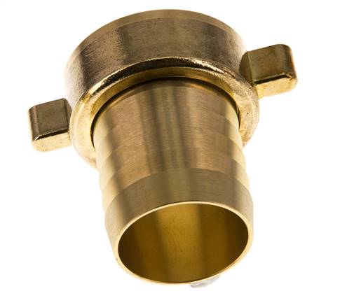 G 1 1/2'' x 38mm Messing Slangpilaar met NBR Afdichting en Vleugelmoer 16 Bar